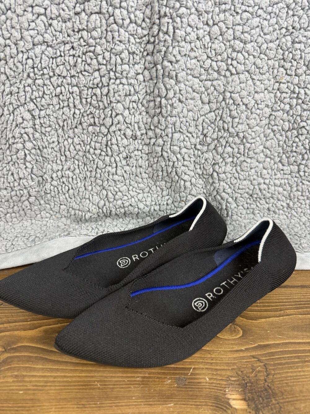 Rothy's The Flat Shoes Black Women's Size 8.5